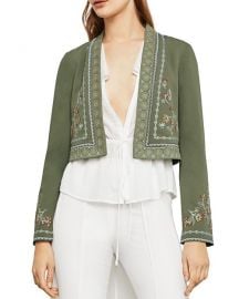 BCBGMAXAZRIA Floral Embroidered Cropped Jacket at Bloomingdales